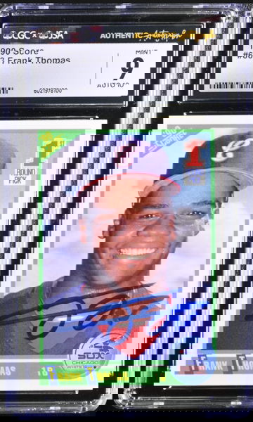 1990 Score Baseball #663 Frank Thomas Rookie Autograph JSA CGC 9 Mint  AUTO 10