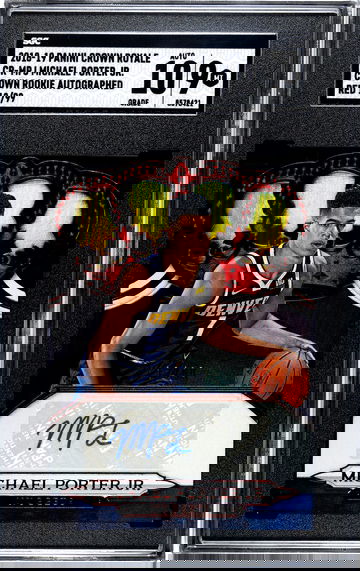 2018-19 PANINI CROWN ROYALE MICHAEL PORTER JR CROWN ROOKIE AUTO RED 12/99 SGC 9