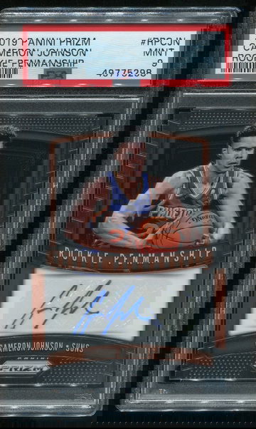 2019 Prizm Cameron Johnson Rookie Penmanship Auto PSA 9