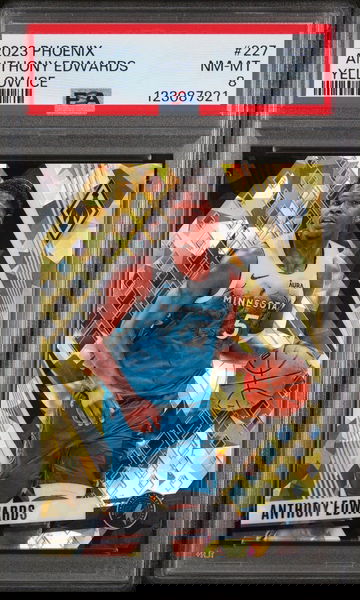 2023 Panini Phoenix Yellow Ice Anthony Edwards #227 /175 PSA 8