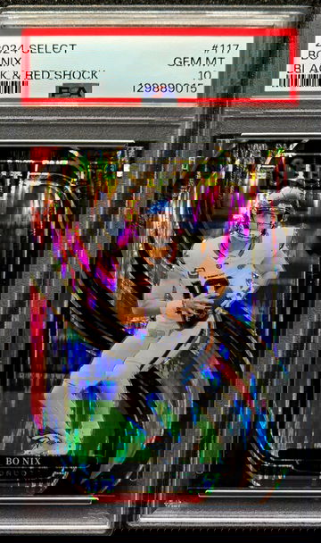 2024 Panini Select #117 Bo Nix Premier Black & Red Shock Prizm RC Rookie PSA 10