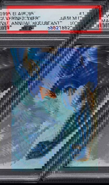 1995 FLAIR '95 MARVEL ANNUAL HOLOBLAST WOLVERINE CYBER #1 PSA 10 GEM MINT POP 1 of 1