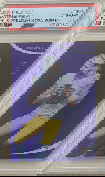 2023 Prestige Justin Herbert Purple Premium Xtra Points #163 PSA 10 GEM MT /99