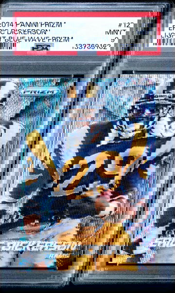 2014 Panini Prizm #12 Light Blue Wave Prizm /99 Eric Dickerson PSA 9 Pop 1 LA Rams