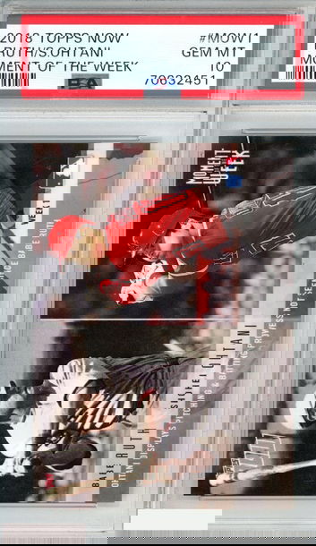 2018 TOPPS NOW BABE RUTH SHOHEI OHTANI #MOW1 MOMENT OF THE WEEK ROOKIE RC PSA 10