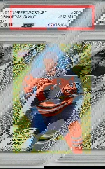 2021 UPPER DECK ICE GOLD #20 CONNOR MCDAVID CARD OILERS PSA 10 LOW POP