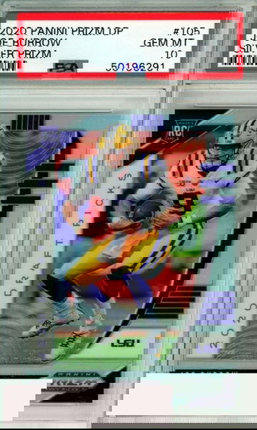 2020 PANINI PRIZM DRAFT PICKS JOE BURROW #105 SILVER PRIZM ROOKIE PSA 10 GEM MT