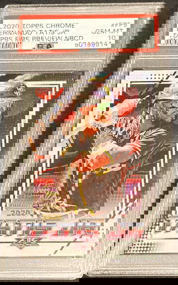 2020 Topps Chrome Fernando Tatis Jr Topps Fire Preview NBCD PSA 10
