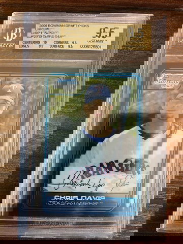 CHRIS DAVIS 2006 BGS 9.5 RC Bowman Draft Picks Chrome
