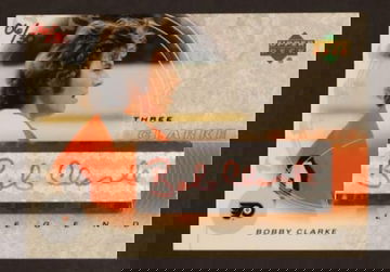 2003 Upper Deck Trilogy #S9-BC Bobby Clarke Script Auto Red /30 Hand Numbered