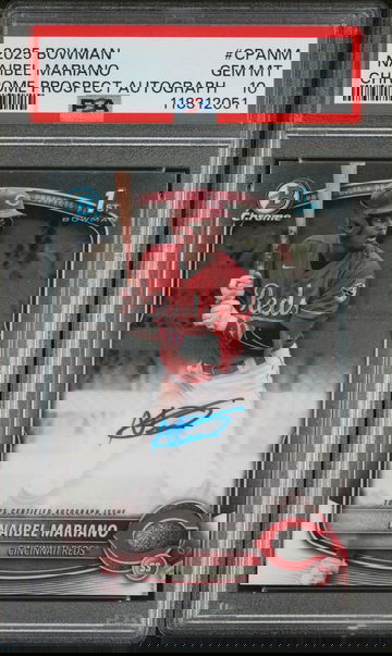 2025 Bowman Chrome Prospect Autograph Naibel Mariano #CPANM PSA 10