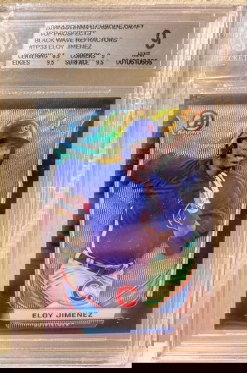 Eloy Jimenez 2014 Bowman Chrome Black Wave Refractor BGS 9