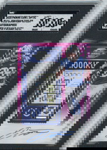 Jonathan Taylor 2020 Contenders Optic Auto Purple Pulsar /21 CHRISTIAN MCCAFREY 2020 SELECT WHITE DIE-CUT PRIZM SGC 10