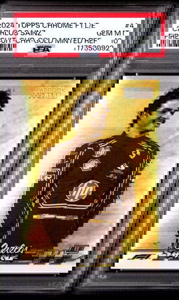 2024 Topps Stadium Club Chrome Gold Minted Refractor - Carlos Sainz - PSA 10 