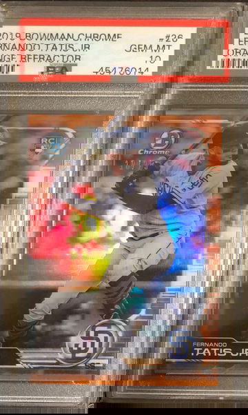 2019 Bowman Chrome Fernando Tatis Jr. RC Orange Refractor 18/25 #26 PSA 10