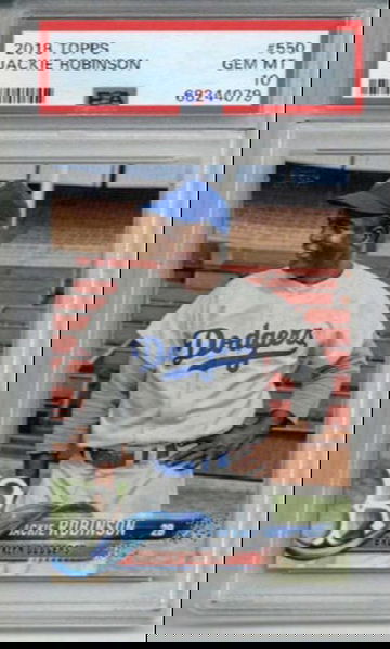 2018 TOPPS #550 JACKIE ROBINSON CARD BROOKLYN DODGERS PSA 10 LOW POP