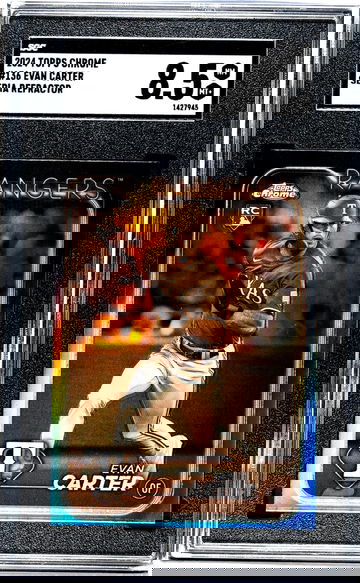 2024 Topps Chrome Sepia Refractor Evan Carter #136 RC SGC 8.5