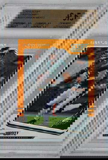 2018 Score First Down Gold /10 Carson Wentz BGS 9.5 Pop 3!!