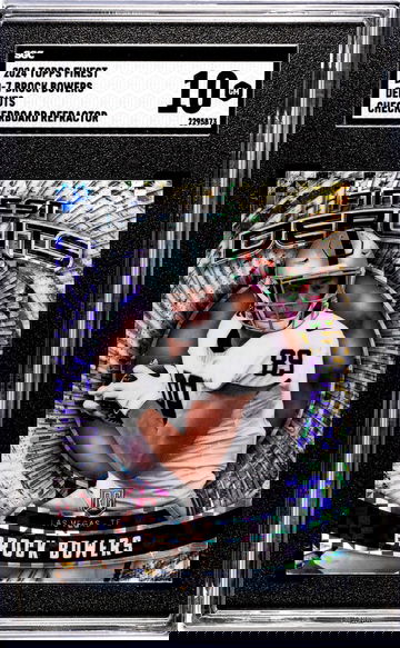 2024 Topps Finest #D-7 Brock Bowers Debuts Checkerboard Refractor SGC 10