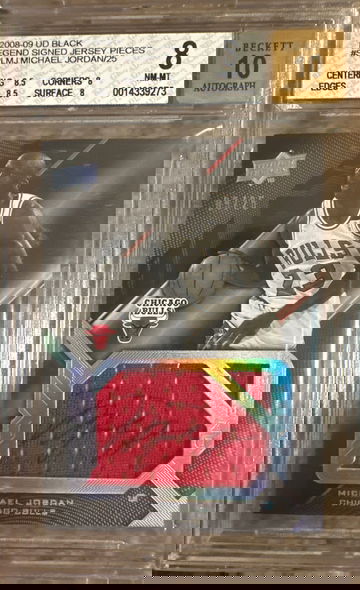 2008 Michael Jordan UD Black Legend Signed Jersey Pieces BGS 8