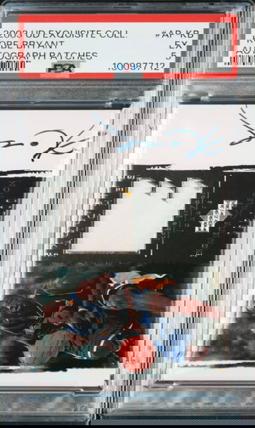 2003 KOBE BRYANT UD EXQUISITE COLLECTION AUTOGRAPH PATCHES PSA 5