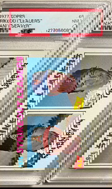 1977 TOPPS #6 STRIKEOUT LEADERS N.RYAN/T.SEAVER PSA 7 NM