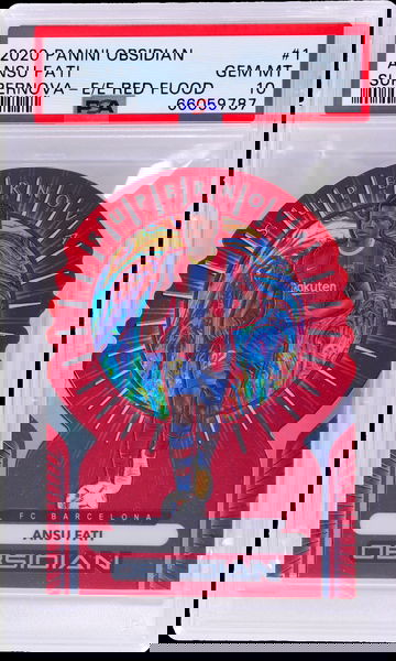 2020 Panini Obsidian Supernova Ansu Fati #1 23/28 PSA 10 Red Flood