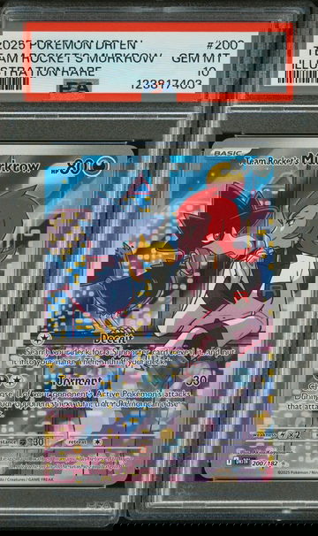 2025 Pokemon Destined Rivals Illustration Rare Team Rocket's Murkrow #200 PSA 10