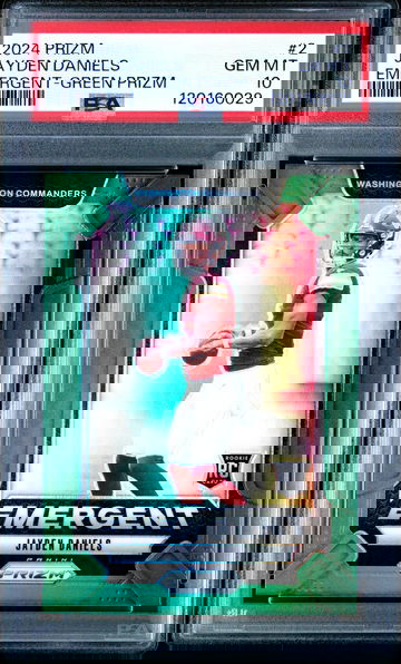2024 Panini Prizm Emergent Green Prizm Jayden Daniels #2 PSA 10
