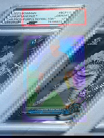 2022 Bowman Junior Sanchez 1st Chrome Purple Refractor /250 PSA 10