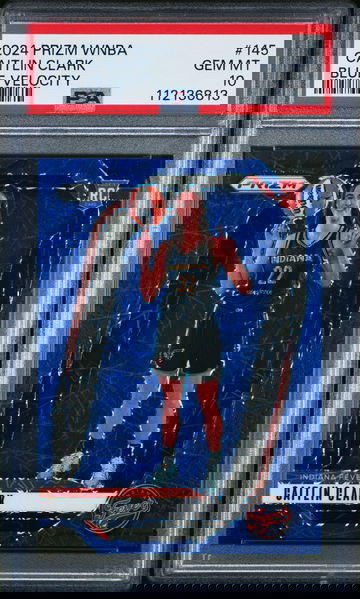 2024 PANINI PRIZM WNBA BLUE VELOCITY CAITLIN CLARK #145 RC ROOKIE PSA 10