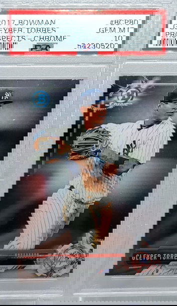 2017 BOWMAN #BCP80 GLEYBER TORRES PROSPECTS - CHROME PSA 10