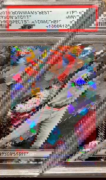 Bryson Stott 2019 Bowman’s Best Top Prospects Atomic Refractor PSA9 Mint