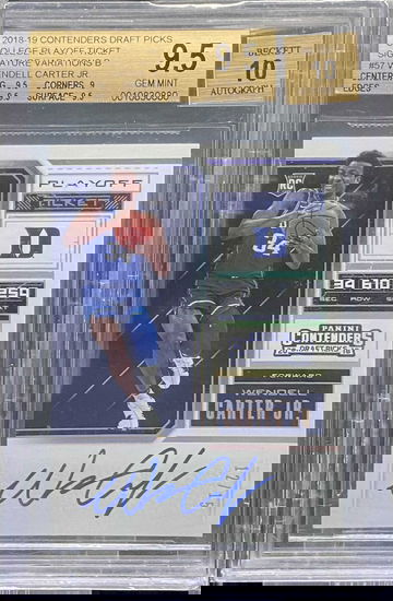 2018 Panini Contenders DP Wendell Carter Jr. Playoff Ticket Auto Variation #57 RC 12/15 BGS 9.5/10