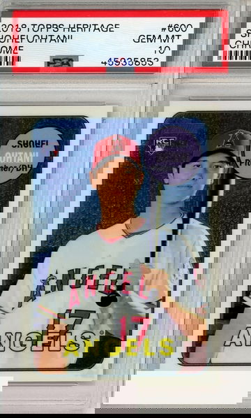 2018 TOPPS HERITAGE SHOHEI OHTANI #600 CHROME PSA 10 GEM MT RC