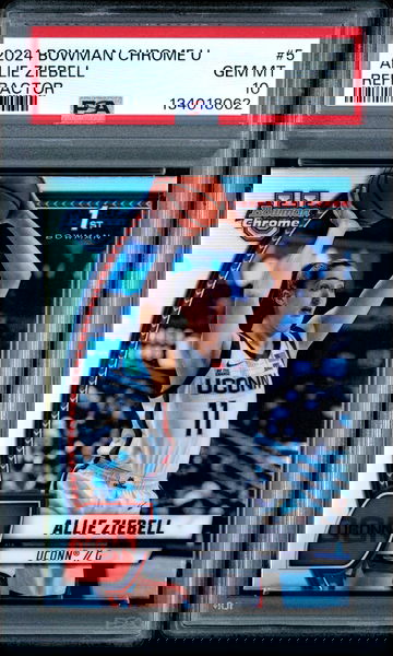 2024 Bowman Chrome U Allie Ziebell 1st Prospect Refractor PSA 10 UCONN Huskies Rookie RC Pop 1