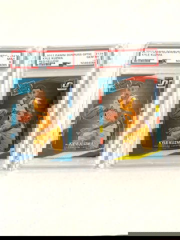 2017 Kyle kuzma optic red/yellow psa 10 optic psa 9