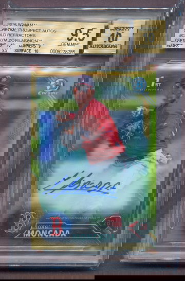 YOAN MONCADA 2016 BOWMAN CHROME /50 Gold Refractor Auto Autograph BGS 9.5 