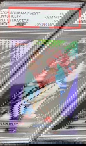 2019 BOWMAN'S BEST PURPLE REFRACTOR #4 AUSTIN RILEY RC 113/250 PSA 10 GEM MINT