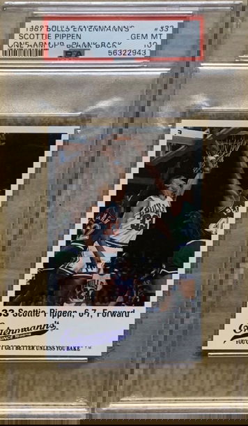 1987 Bulls Entenmann’s Scottie Pippen One Arm Up RC #33 PSA 10 Gem Mint *pop 28