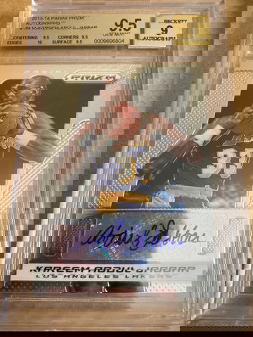 2013-14 Panini Prizm Kareem Abdul-Jabbar auto! BGS 9.5/9! Autograph! Signature! 