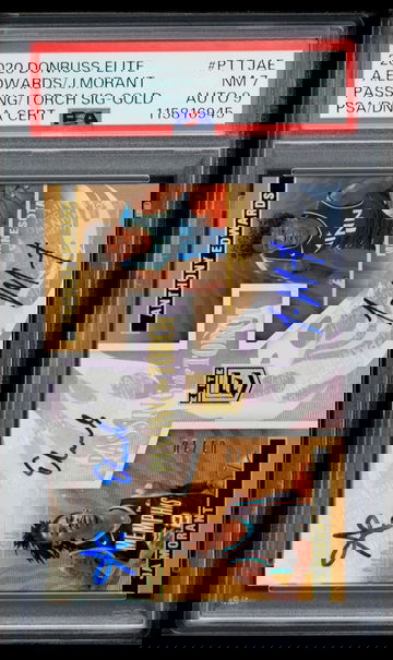 2020 Anthony Edwards Ja Morant Donruss Elite Passing Torch Gold Rookie Auto 1/10 PSA 7 9 JSY # Signature