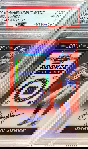 Daniel Jones Contenders Optic Auto Red /199 PSA 9