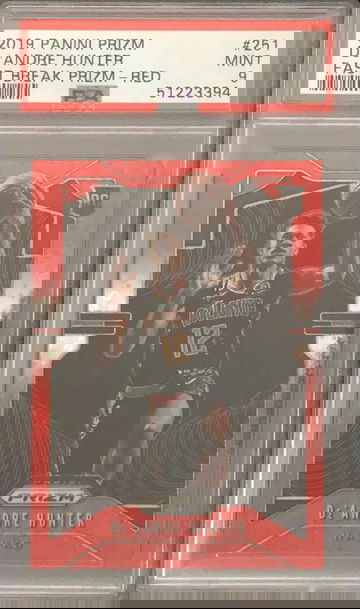 2019 Prizm Fast Break Red Disco De’Andre Hunter /125 RC Rookie PSA 9 Mint
