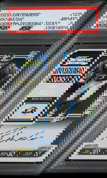 2023 Panini Contenders Autograph-Divisional Ticket Puka Nacua #125 PSA 8