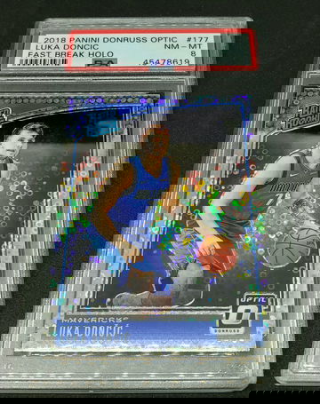 PSA 8 2018-19 Luka Doncic Optic Fast Break Holo