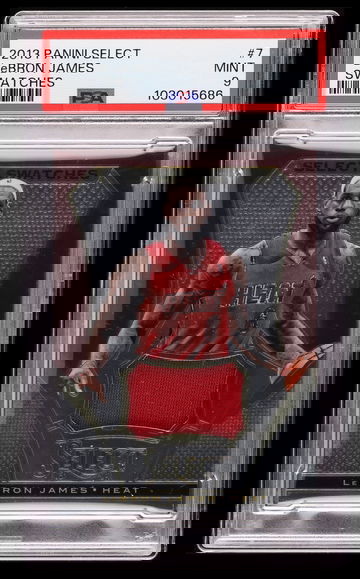 2013 Panini Select Lebron James SELECT SWATCHES #7 GAME USED PSA 9 MINT POP 4