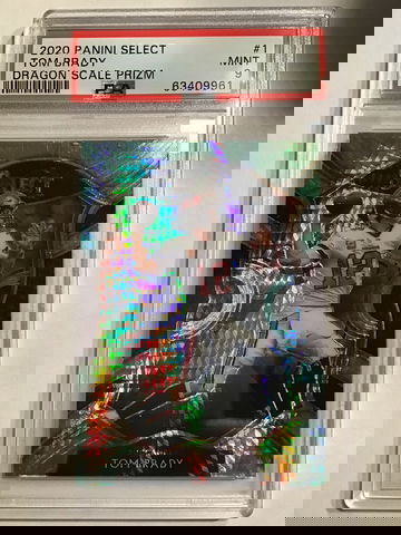 2020 Panini Select TOM BRADY 🐐 Dragon Scale Prizm #’d/67 PSA 9