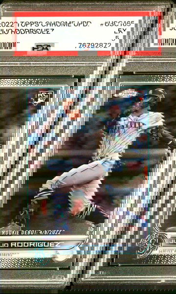 2022 Topps Chrome Update #USC165 Julio Rodriguez Rookie Debut PSA 5