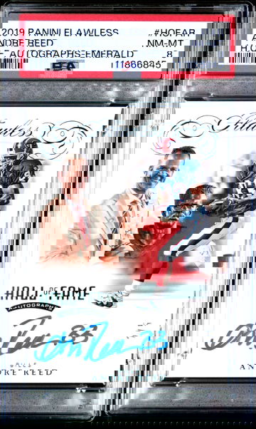 2019 Flawless Andre Reed H. O. F. Emerald Auto #2/5 - PSA 8